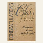 Burlap Mirror Formal Graduation Invitation invitations