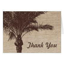 Burlap Palm Tree Brown Card