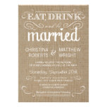 Burlap Rustic Country Wedding Invitations at Zazzle