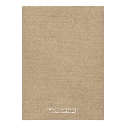 Burlap Rustic Vintage Chic Engagement Party BBQ Invitation