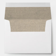 Burlap Rustic Wedding Envelope - Address on Back