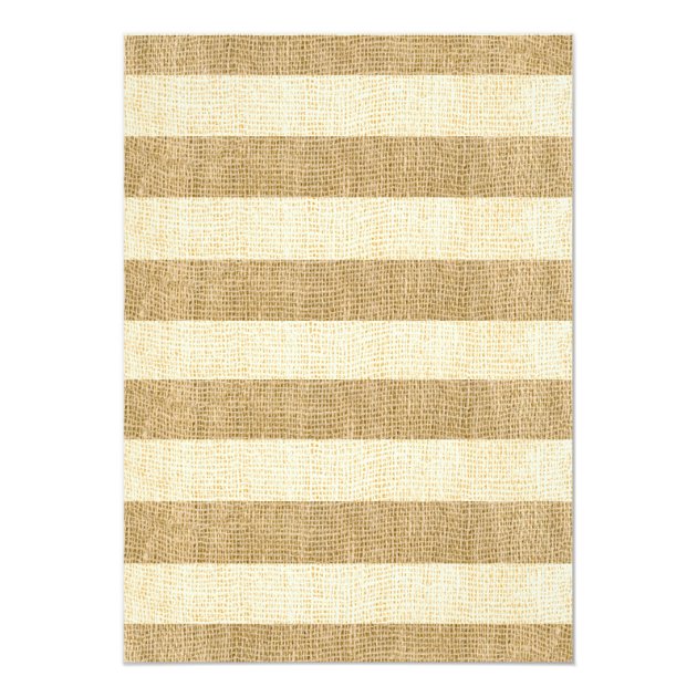 Burlap Stripes and Christmas Holly Party Card
