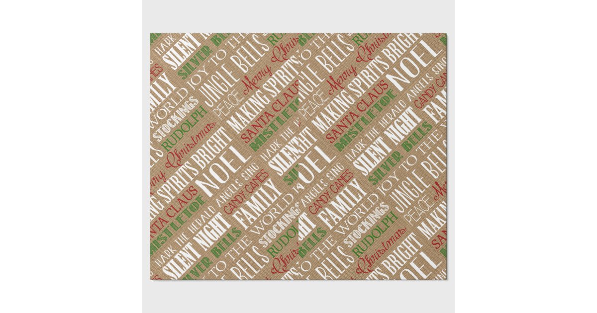 burlap-typography-rustic-christmas-wrapping-paper-zazzle