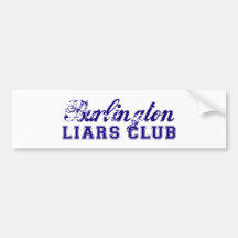Burlington Liars' Club Bumper Stickers