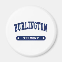 Burlington Vermont College Style t shirts Refrigerator Magnets