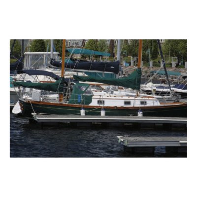 Burlington,  Vt. Waterfront Boat Slips Poster by VermontCardCompany