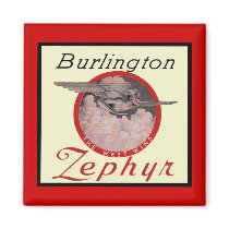 Burlington Zephyr Train magnets by FRUITLOOPY Burlington Zephyr Train magnets