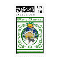 Burmese Mountain Dog Vintage Christmas postage by freespiritdesigns Burmese Mountain Dog Vintage Christmas postage