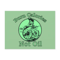 Burn Calories Not Oil Bicycle Products postcards by BicycleFun Burn Calories Not Oil Bicycle Products postcards