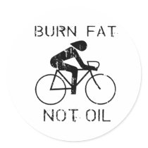 Burn Fat biking Round Stickers