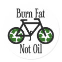 Burn Fat Not Oil stickers by SoCalTeeShirts Burn Fat Not Oil stickers