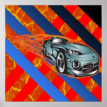 Burn Rubber Auto Print and Poster posters