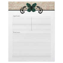 Burned Butterfly Recipe Sheet letterhead by Pen_And_Ink Burned Butterfly Recipe Sheet letterhead
