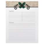 Burned Butterfly Recipe Sheet Customized Letterhead