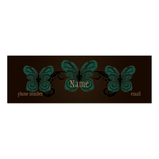 Burned Butterfly Skinny Business Card (front side)