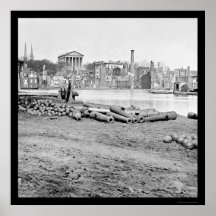 Burned District and Capitol in Richmond, VA 1865 Posters