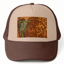 Burned Wood & Oil Painted Flowers Mesh Hats