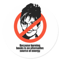 Burning books is a source of energy stickers