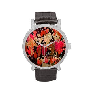 Burning Bush Abstract Watch