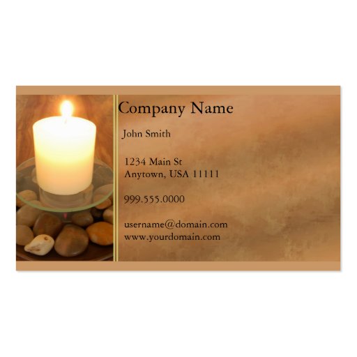 Burning Candle Business Card (front side)