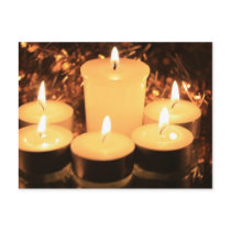 burning candles postcard