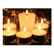 burning candles postcard