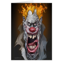 burning clown card