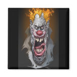 burning clown refrigerator magnet