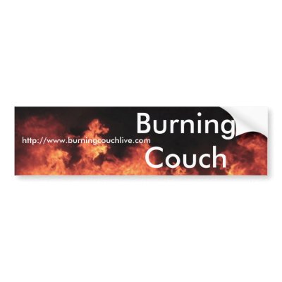 Burning Couch Flame Bumper Sticker by spacecowgurl