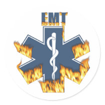 Burning EMT Stickers stickers