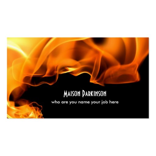 burning fire business card (front side)