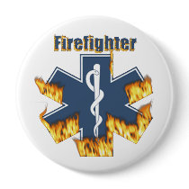 Burning Firefighter button
