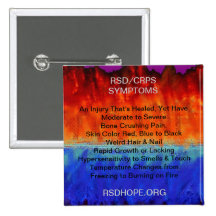 Burning Flames & Freezing Ice Storms RSD SYMPTOMS Pinback Buttons