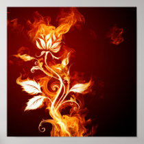 Burning flower posters
