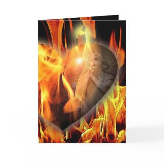 burning heart card