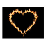 Burning Heart of Fire Black Dark Love Graphics Postcards