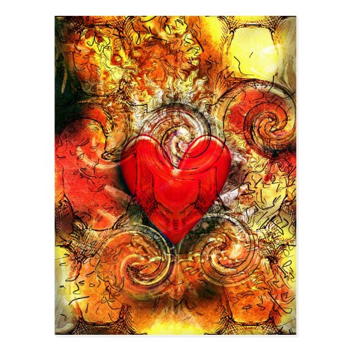 Burning Heart Post Card