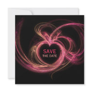 Burning Heart - Save the date announcement invitation