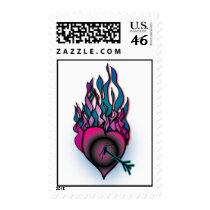 Burning Heart Stamp- Postage by kenipela Burning Heart Stamp- Postage