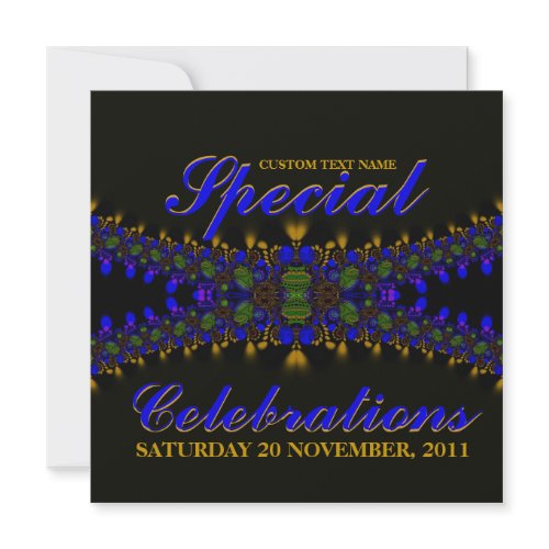 Burning Hearts Electric indigo Lace Invitation invitation