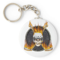 Burning Hockey Sticks keychains