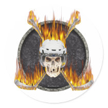Burning Hockey Sticks stickers