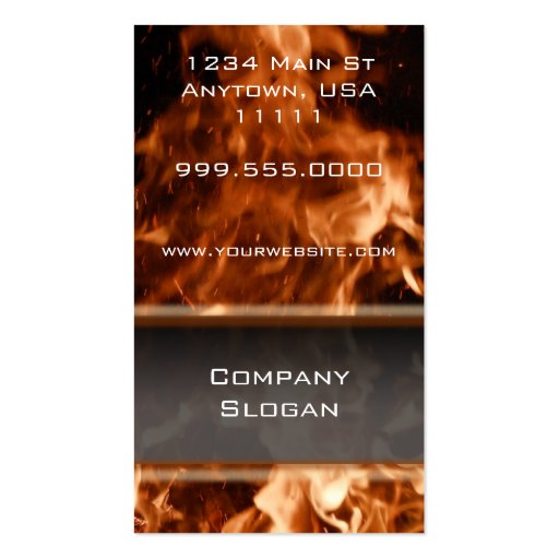 Burning Inferno Business Card (back side)