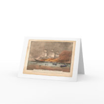 Burning of the clipper ship "Golden Light" (0143A) Greeting Card