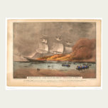 Burning of the clipper ship "Golden Light" (0143A) posters