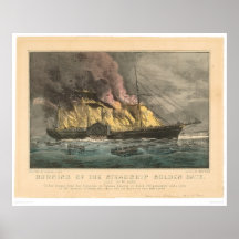 Burning of the Steamship Golden Gate (0144A) Poster