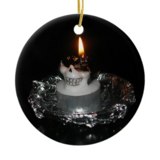 Burning Skull Candle Ornament ornament