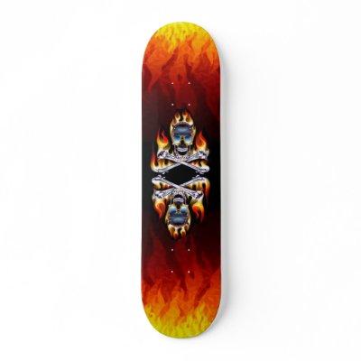 Burning Skulls Skateboard by ImGEEE