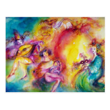 BURNING THE CARNIVAL / Venetian Carnival Dance Postcards
