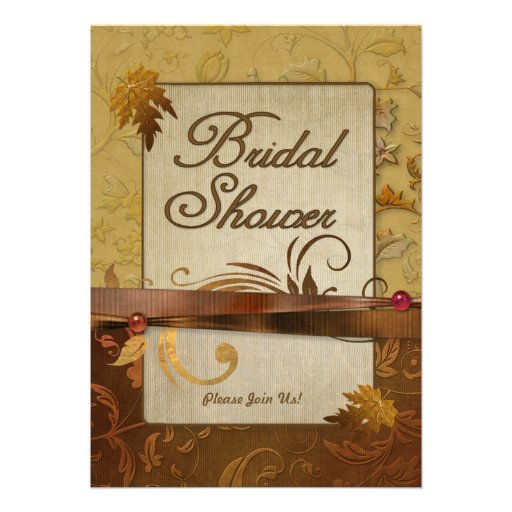 Burnished Autumn Gold Bridal Shower Personalized Invite